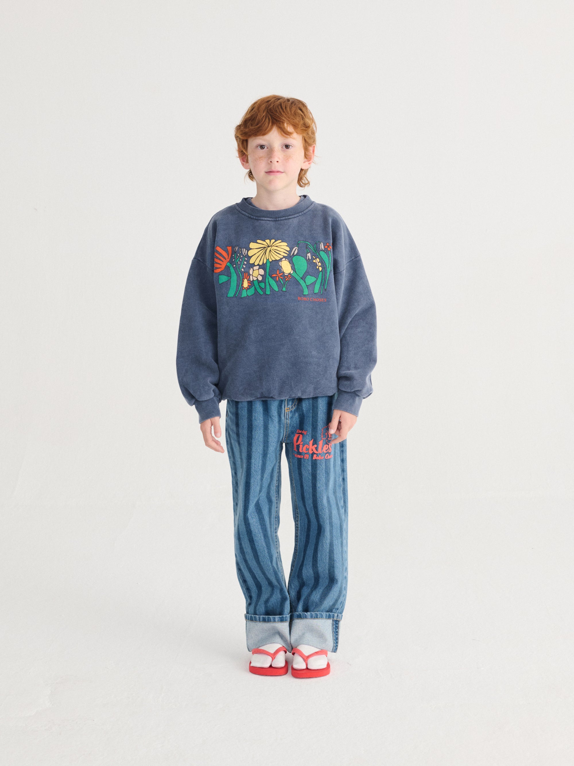 Navy Blue Sweatshirt with Color Herbalist Print