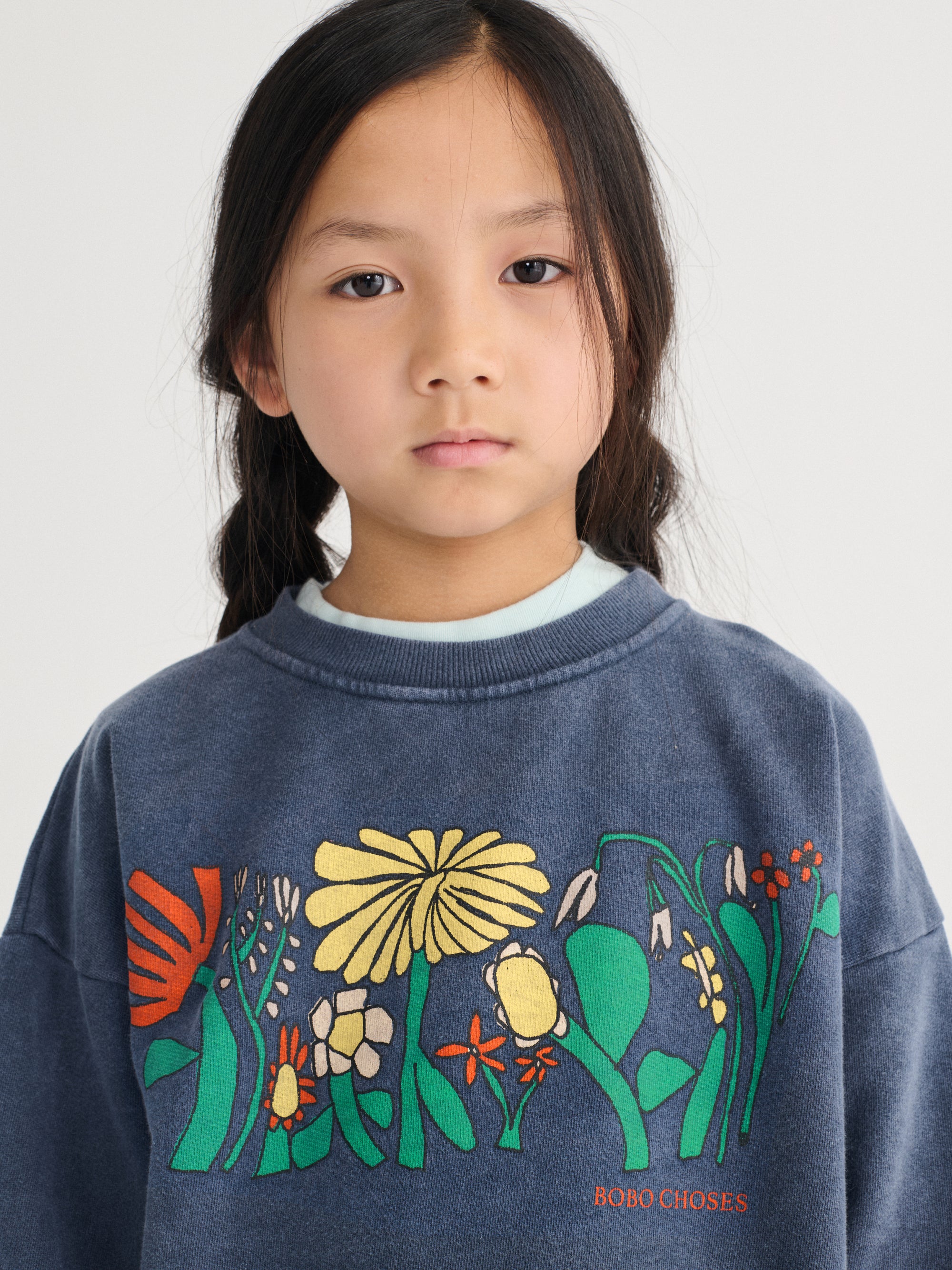 Navy Blue Sweatshirt with Color Herbalist Print