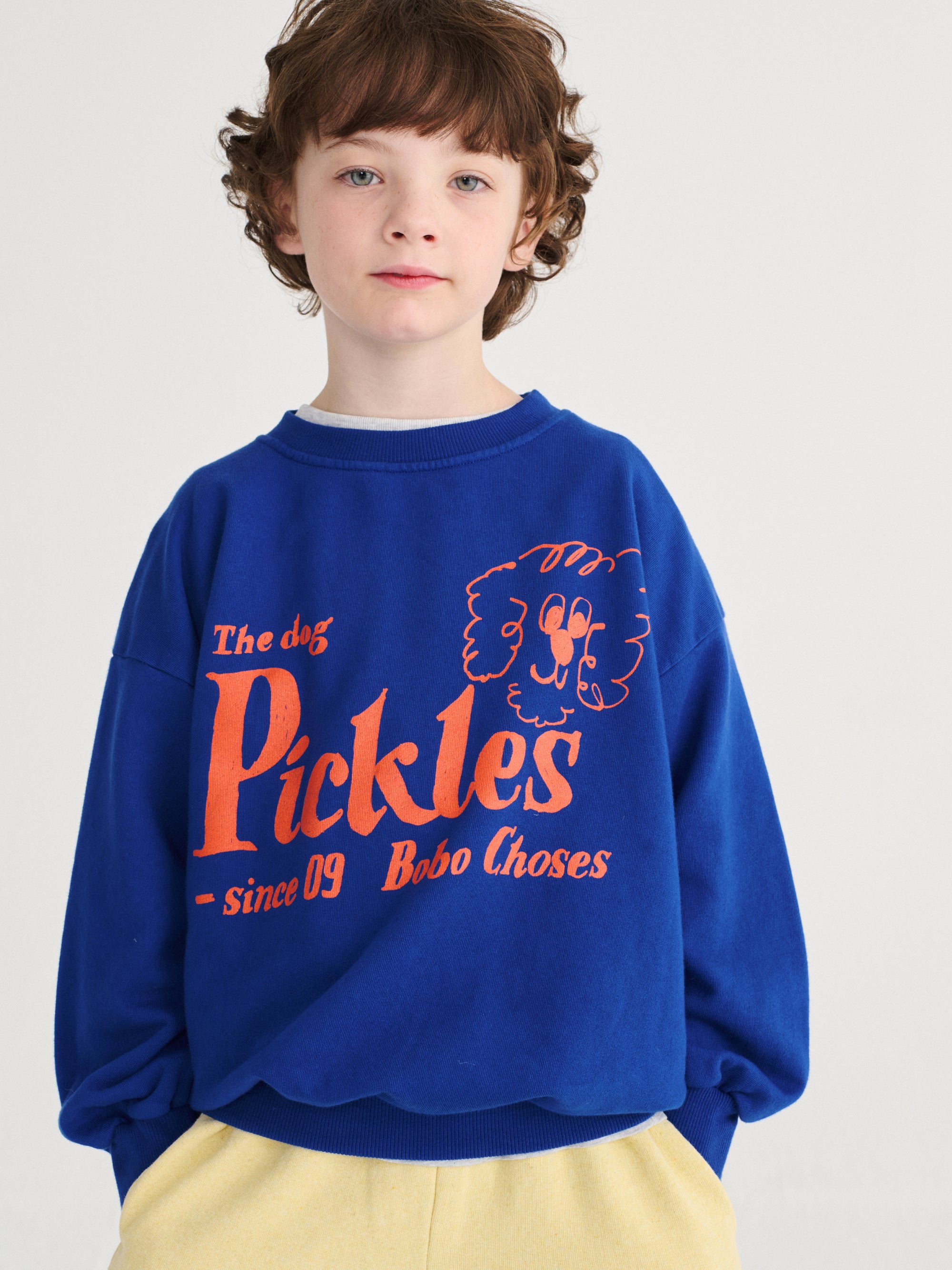 Children's Blue Sweatshirt with "Pickles the Dog" Print