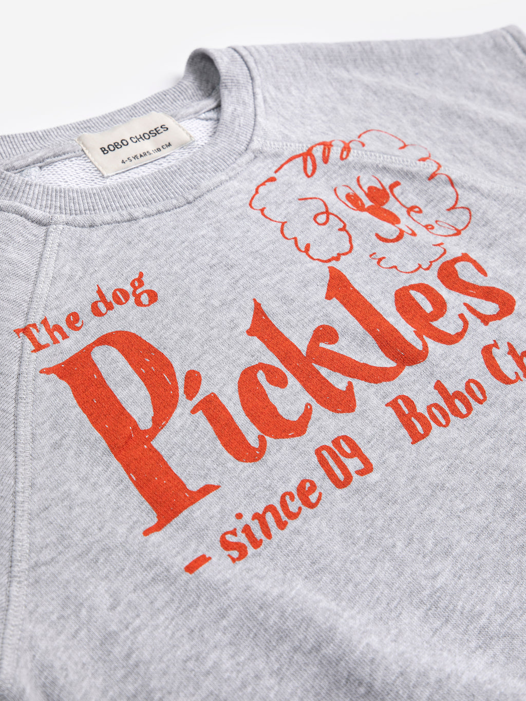 Grey Sleeveless Sweatshirt with “Pickles the Dog” Print