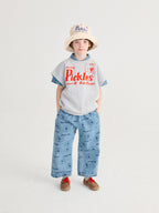 Grey Sleeveless Sweatshirt with “Pickles the Dog” Print