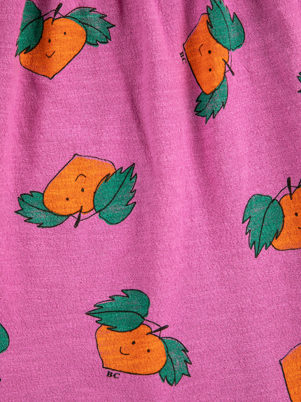 Purple Ruffled Dress with All Over Orange Print