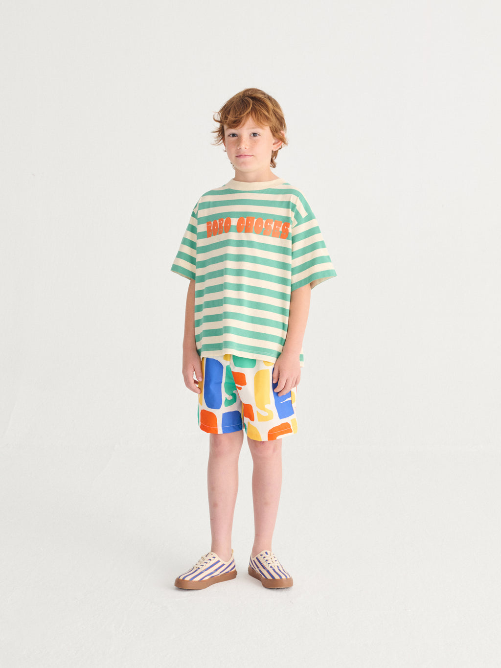 Modern Striped T-shirt with “BOBO CHOSES” Print