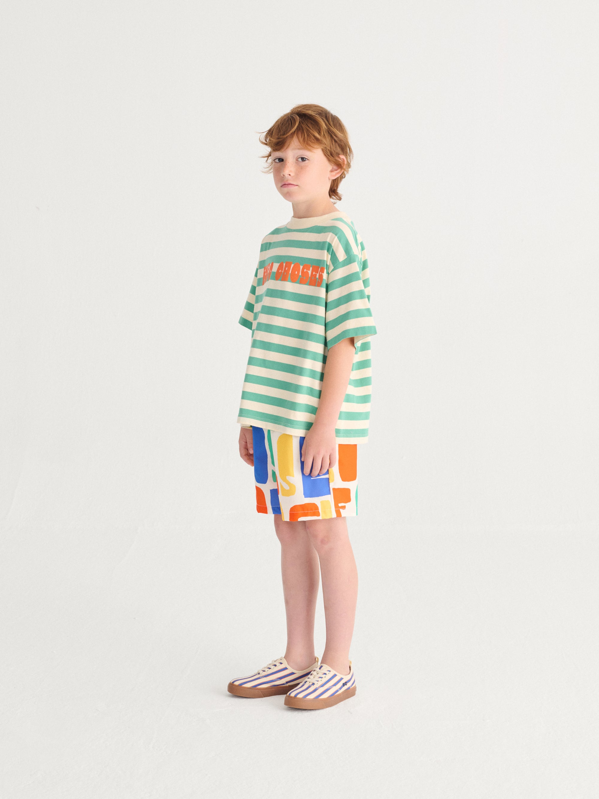 Modern Striped T-shirt with “BOBO CHOSES” Print