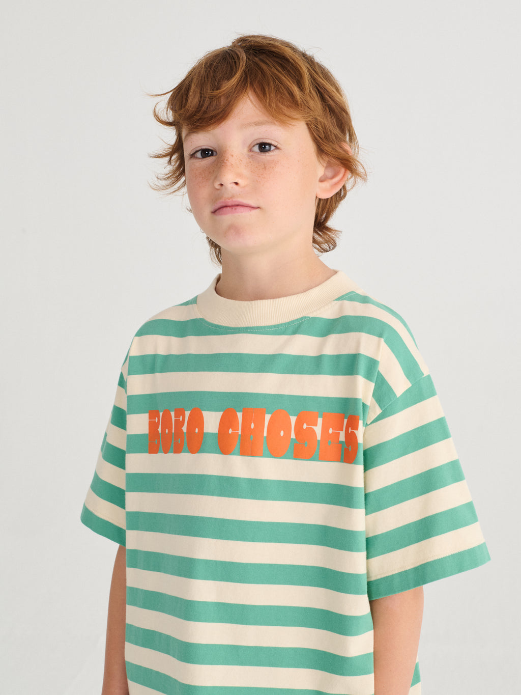Modern Striped T-shirt with “BOBO CHOSES” Print