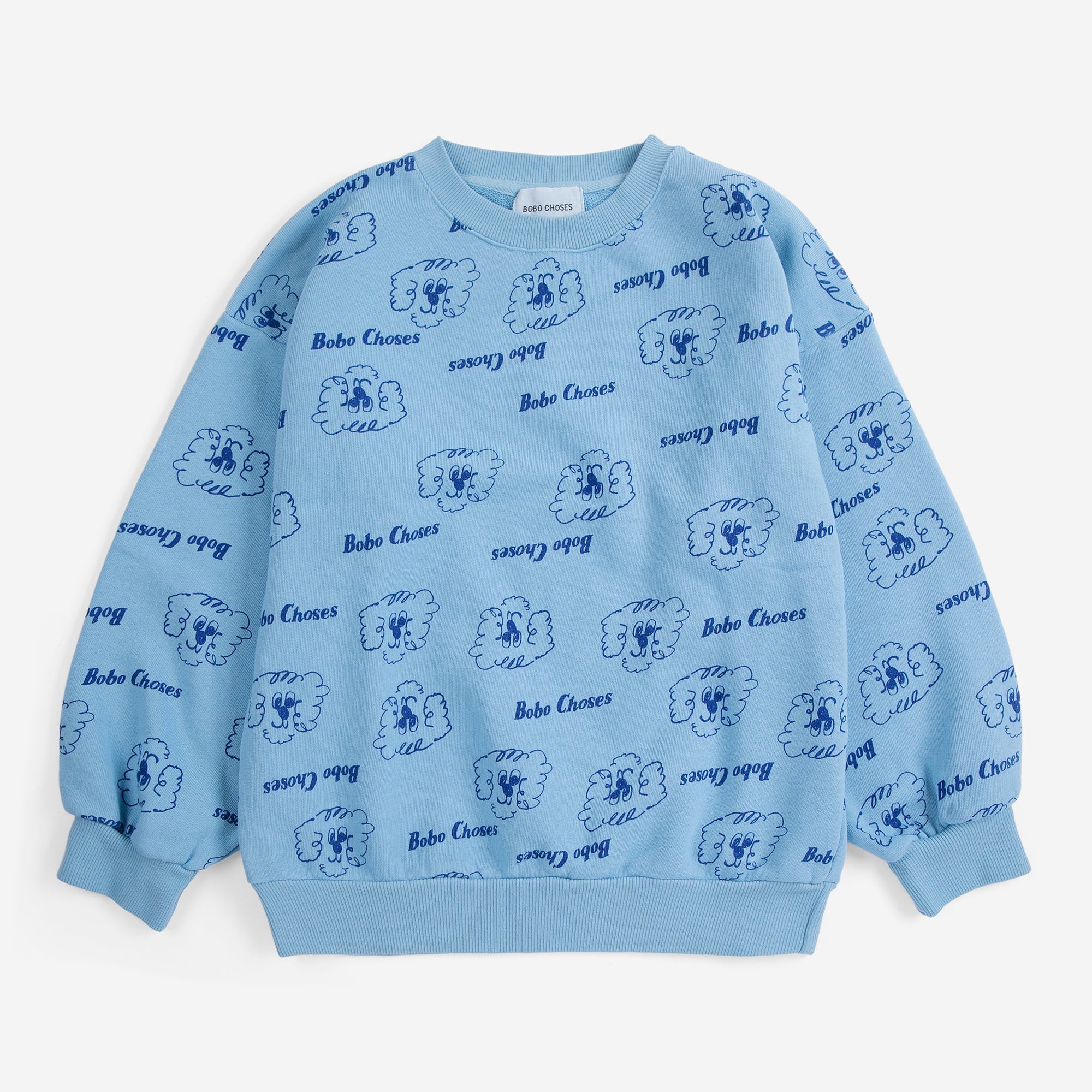 Light Blue Sweatshirt with Pickles the Dog All Over Print
