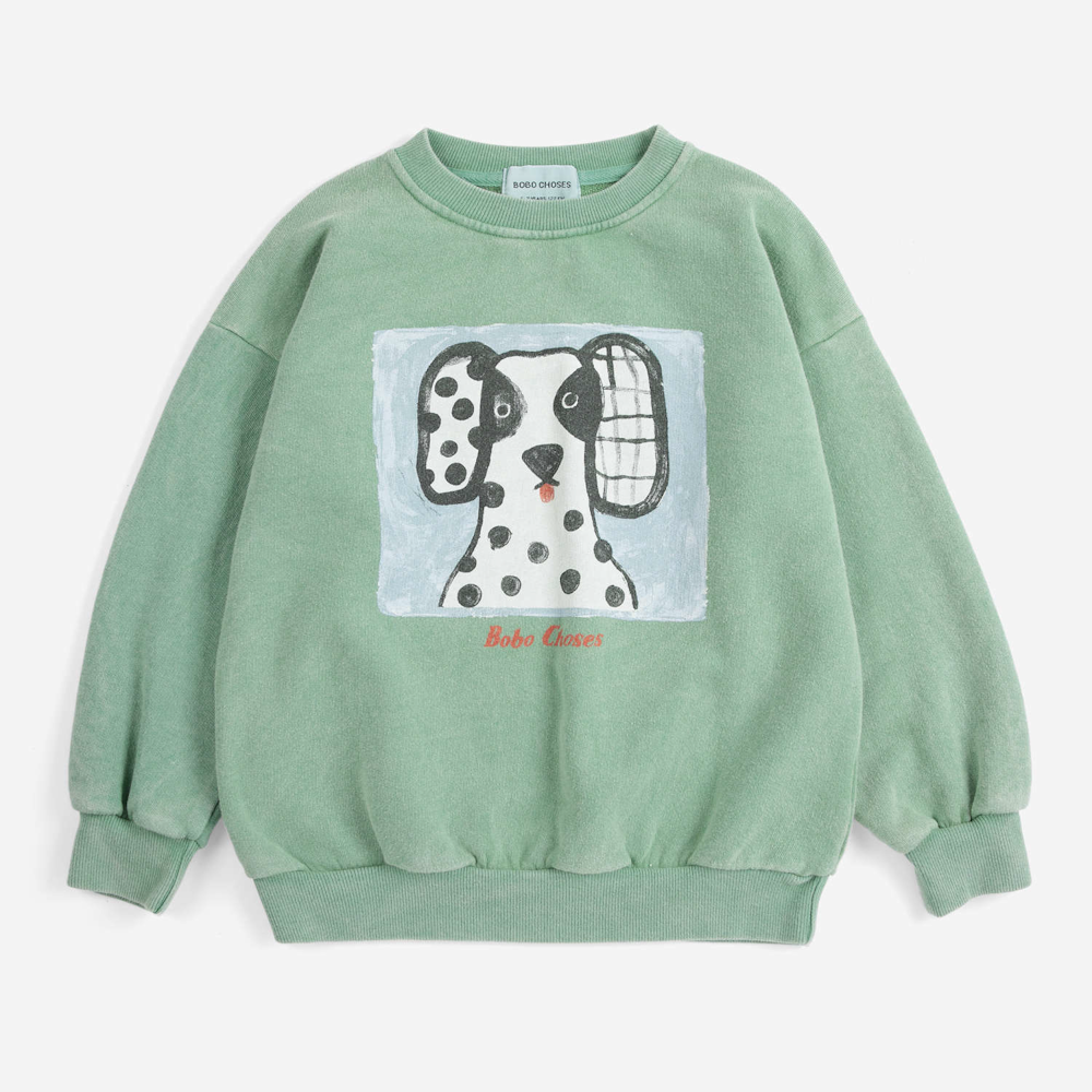 Sweat Vert à Imprimé "Van Dog"