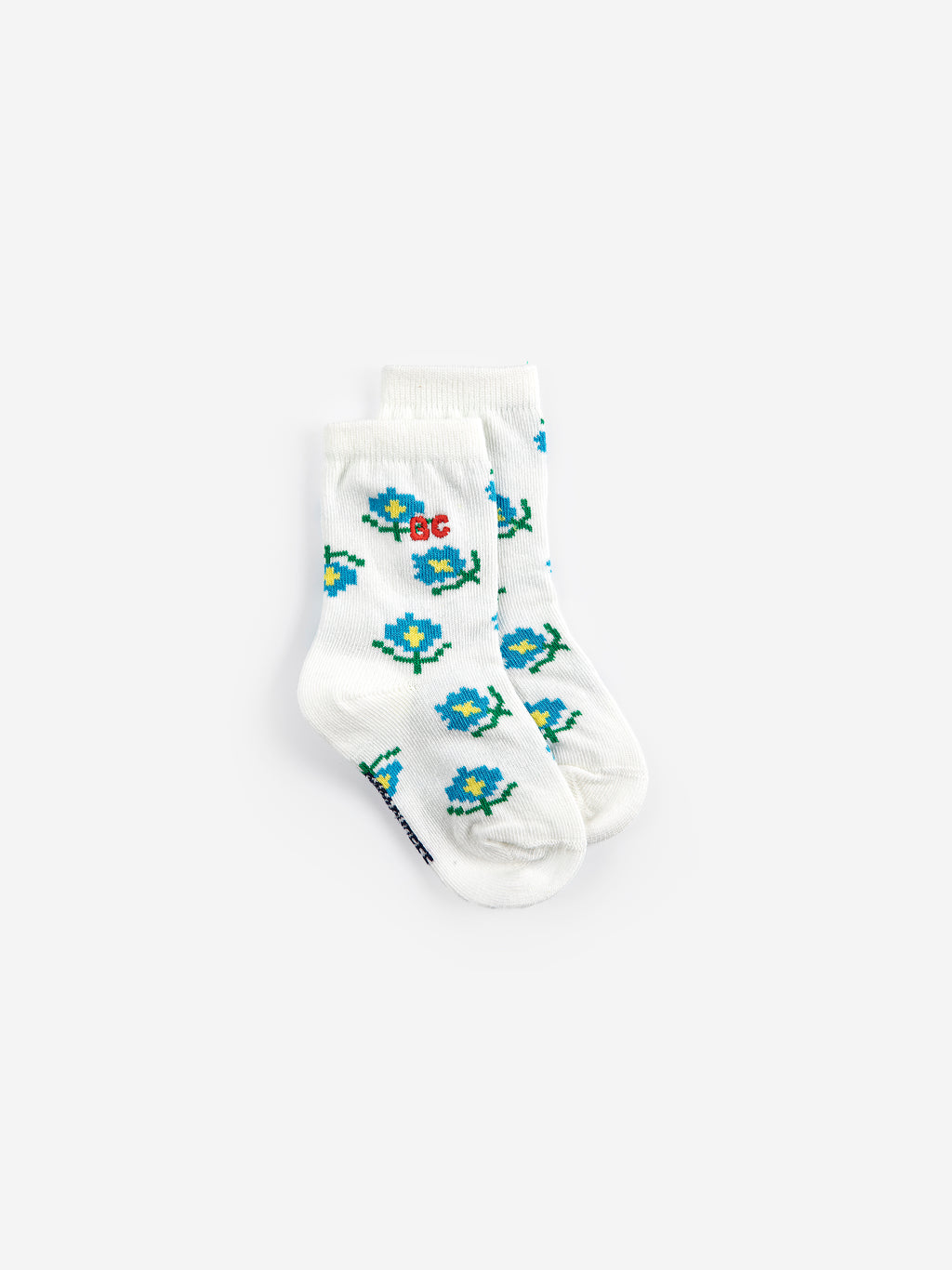 Set of 2 Baby Short Socks with Floral Print
