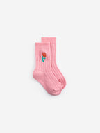 Set of 2 Baby Short Socks with Floral Print