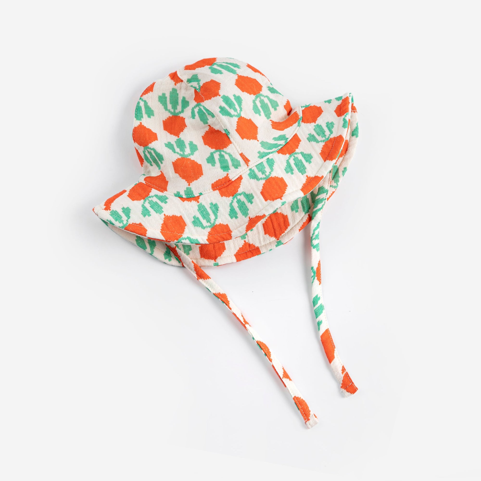 Ecru Baby Hat with Cool Radish All Over Print