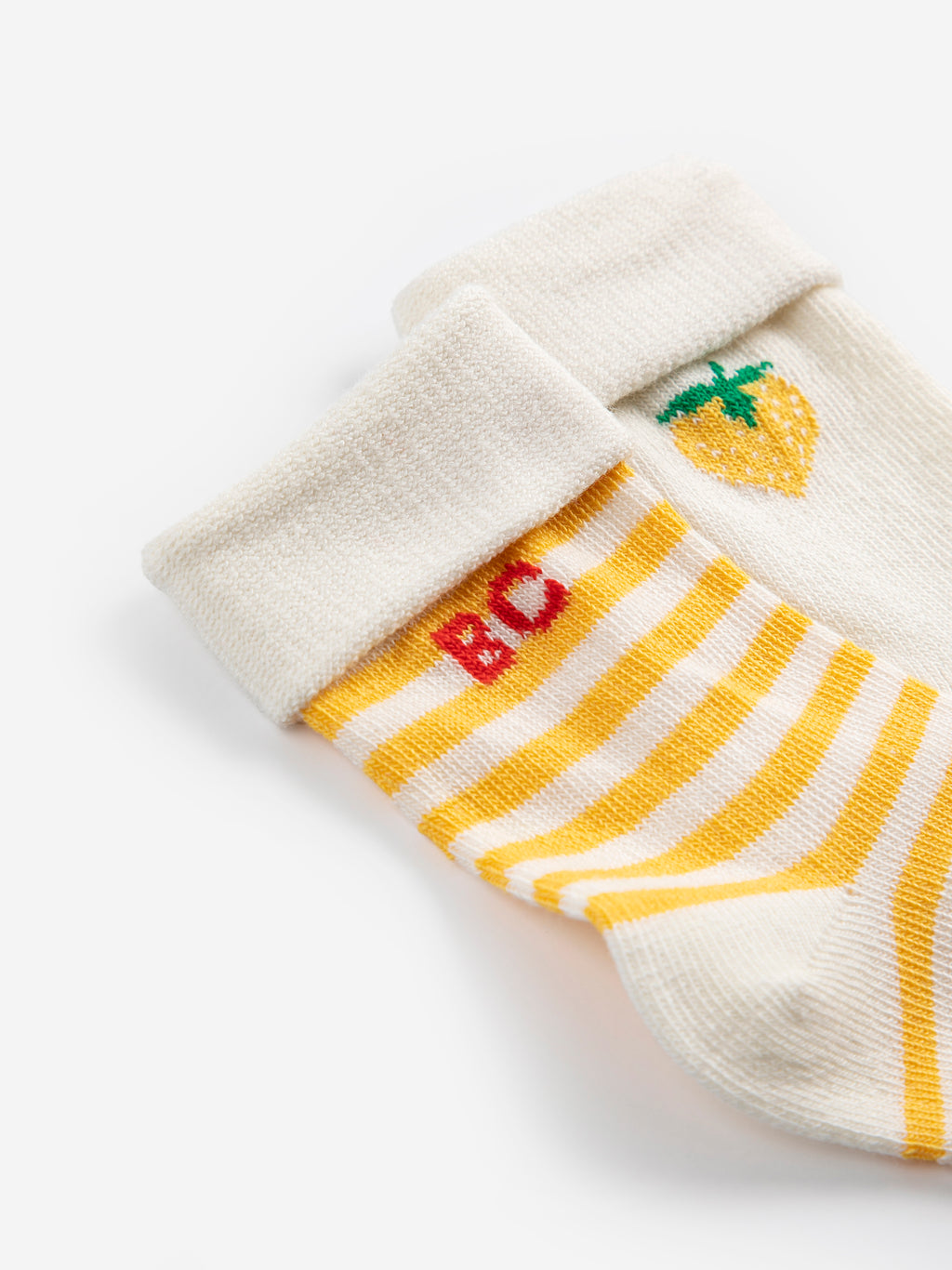 Set of 2 Multicoloured Baby Short Socks with Strawberry Pixel Print