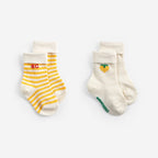 Set of 2 Multicoloured Baby Short Socks with Strawberry Pixel Print