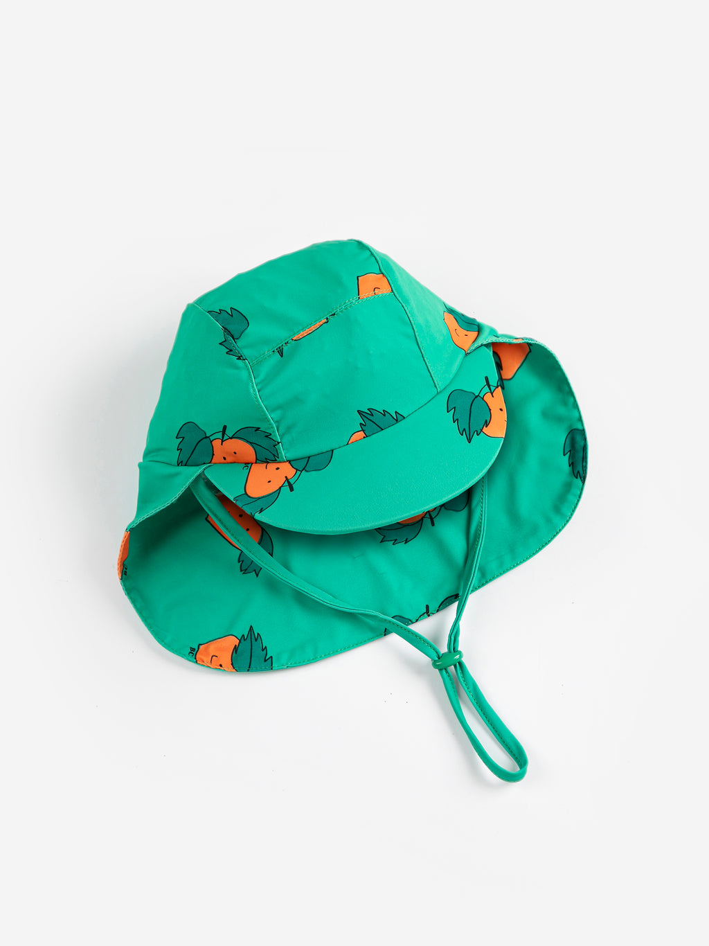 Baby Green Swim Cap with All Over Orange Print