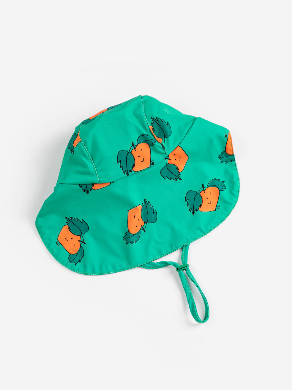 Baby Green Swim Cap with All Over Orange Print