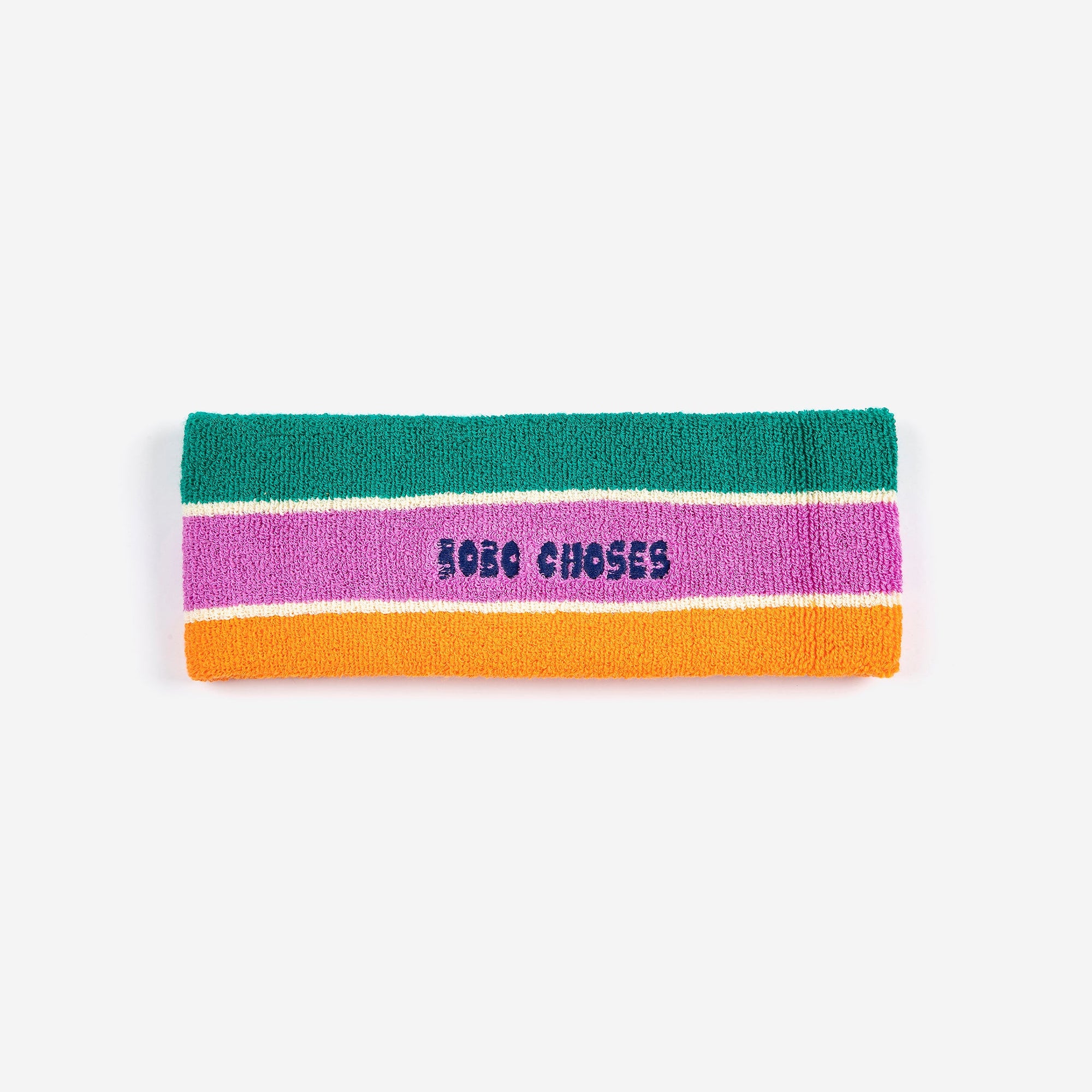 Bobo Choses Signature Print Striped Terry Cloth Headband