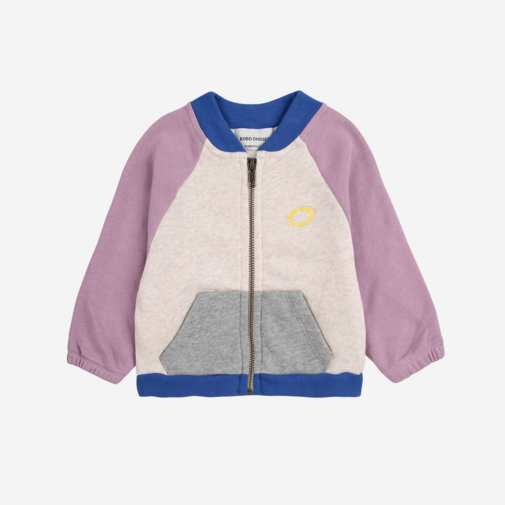 Tic Tac Toe color block zipped sweatshirt