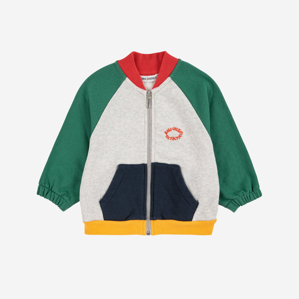 Sweat bébé Zippé  coloré "Tic Tac Toe"