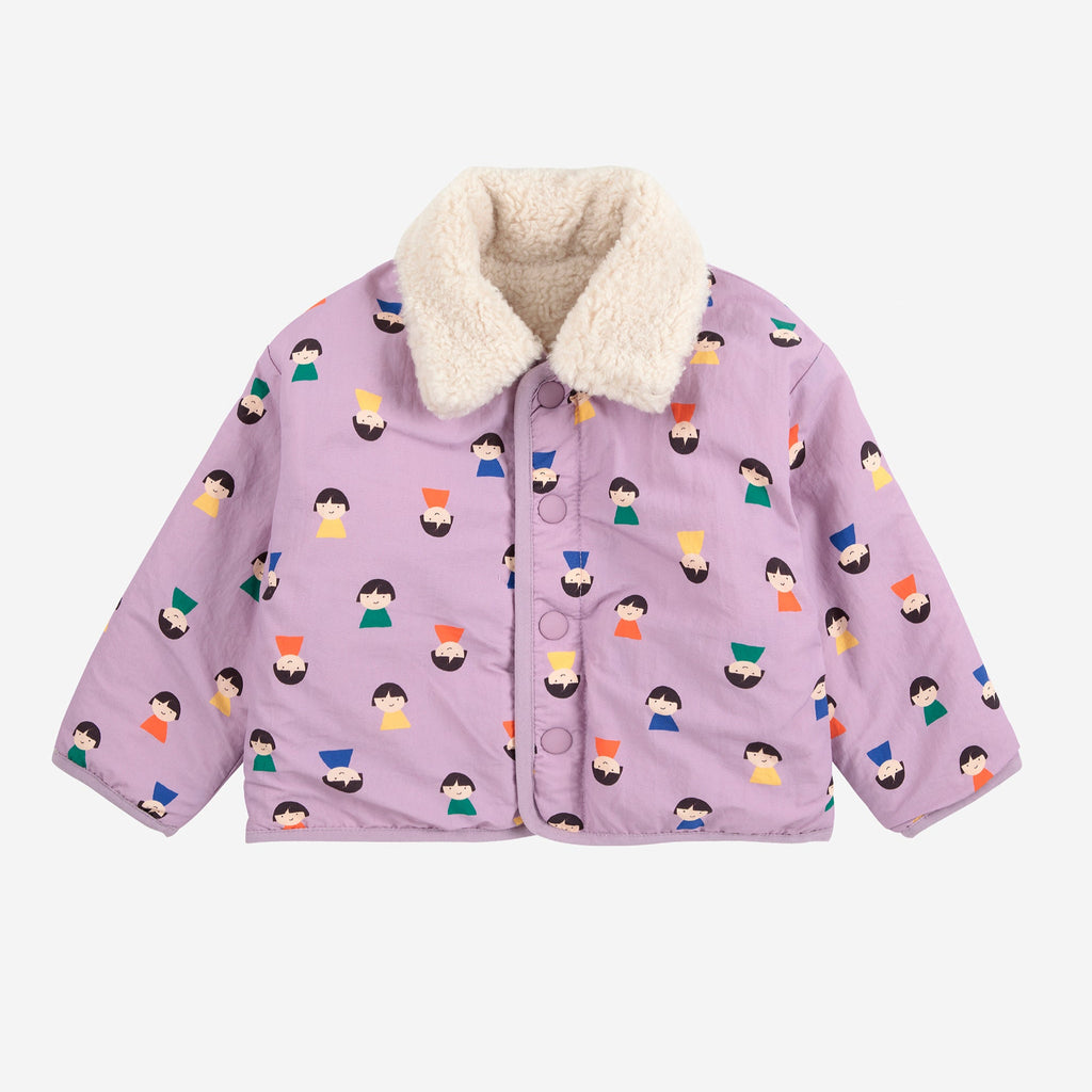 Game Pawns all over reversible sheepskin jacket 