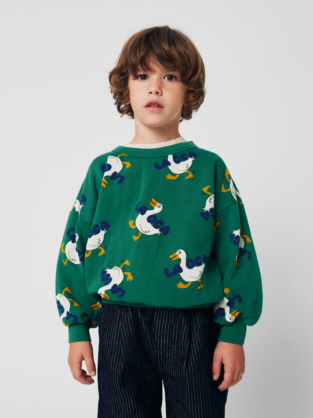 La Oca All Over Green Sweatshirt