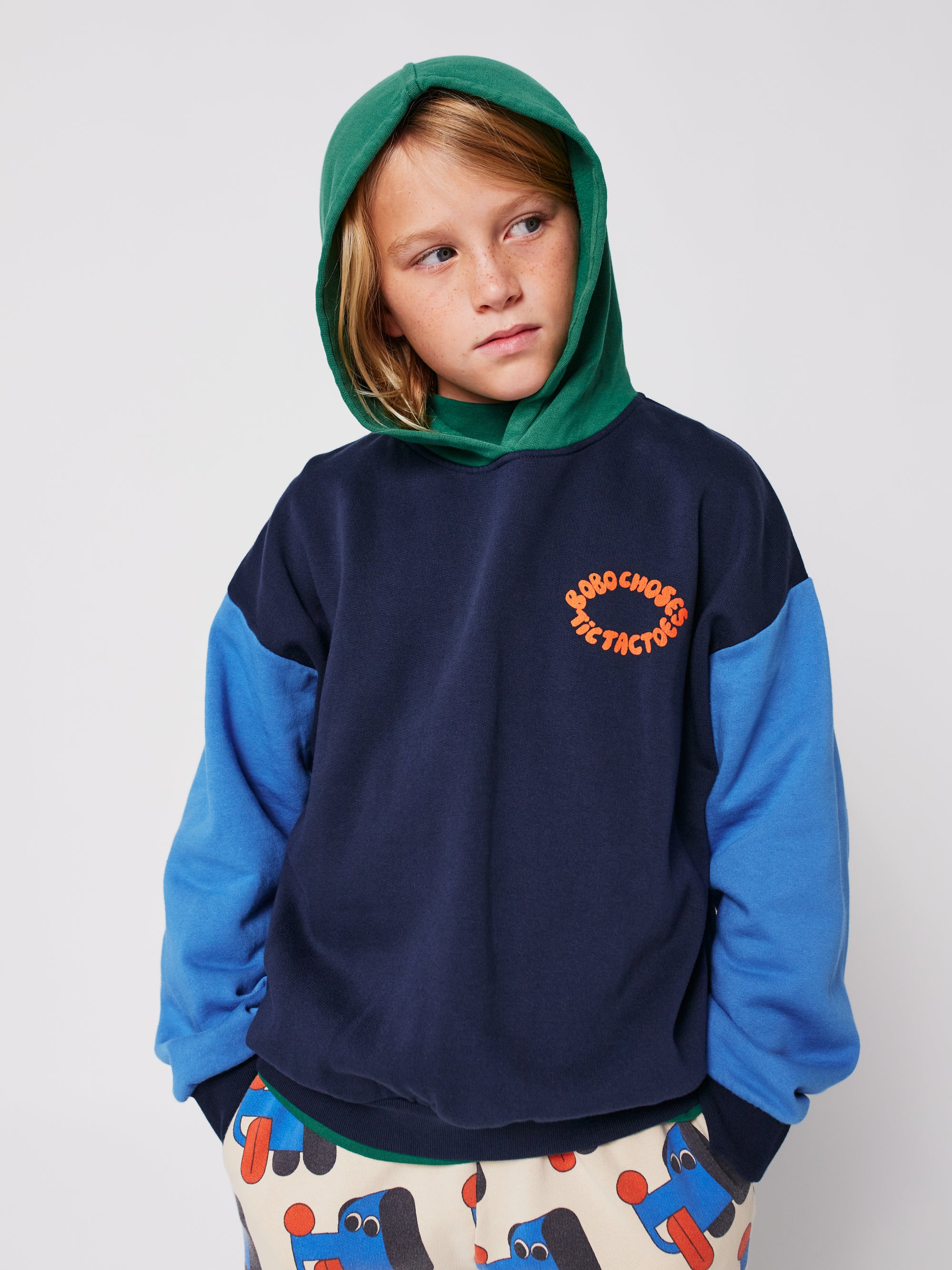  Tic Tac Toe color block hoodie