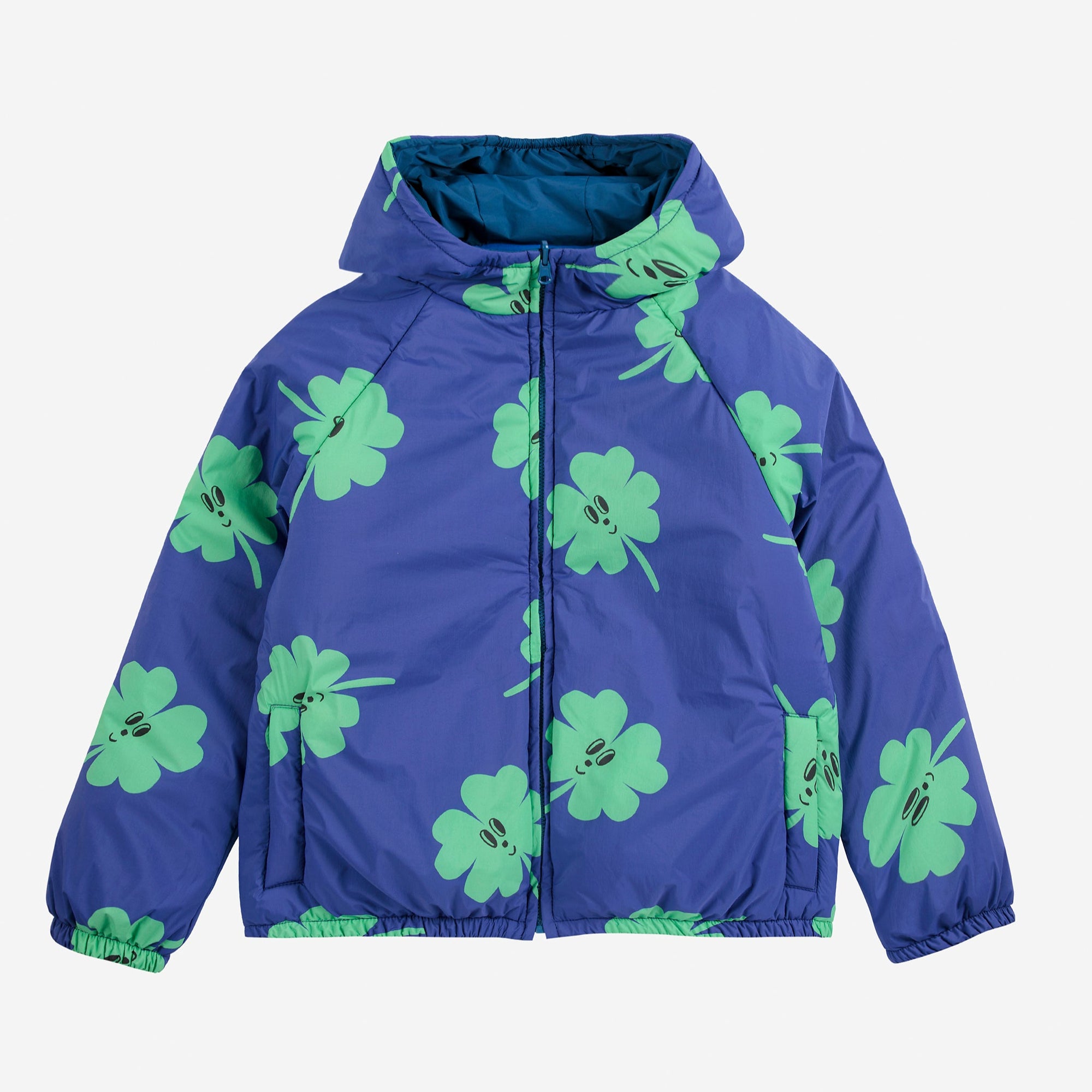 veste imperméable réversible imprimé trèfles