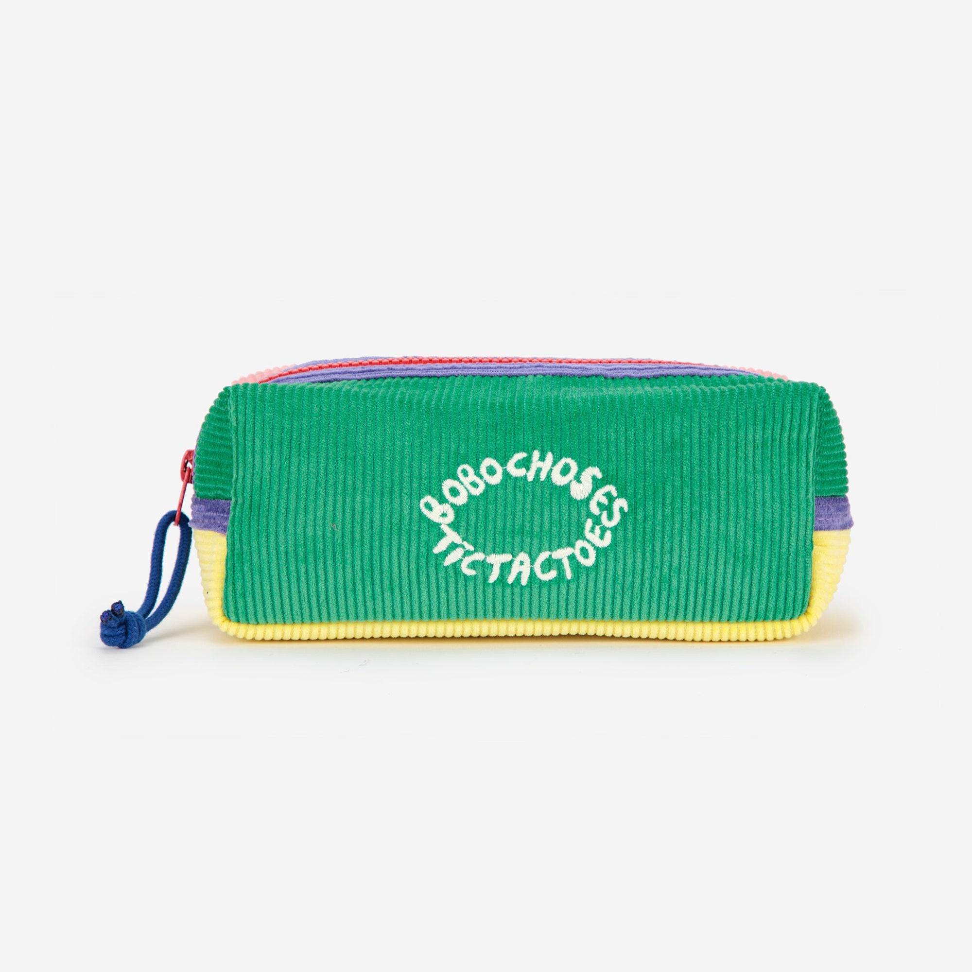  Tic Tac Toe color block corduroy pencil case 