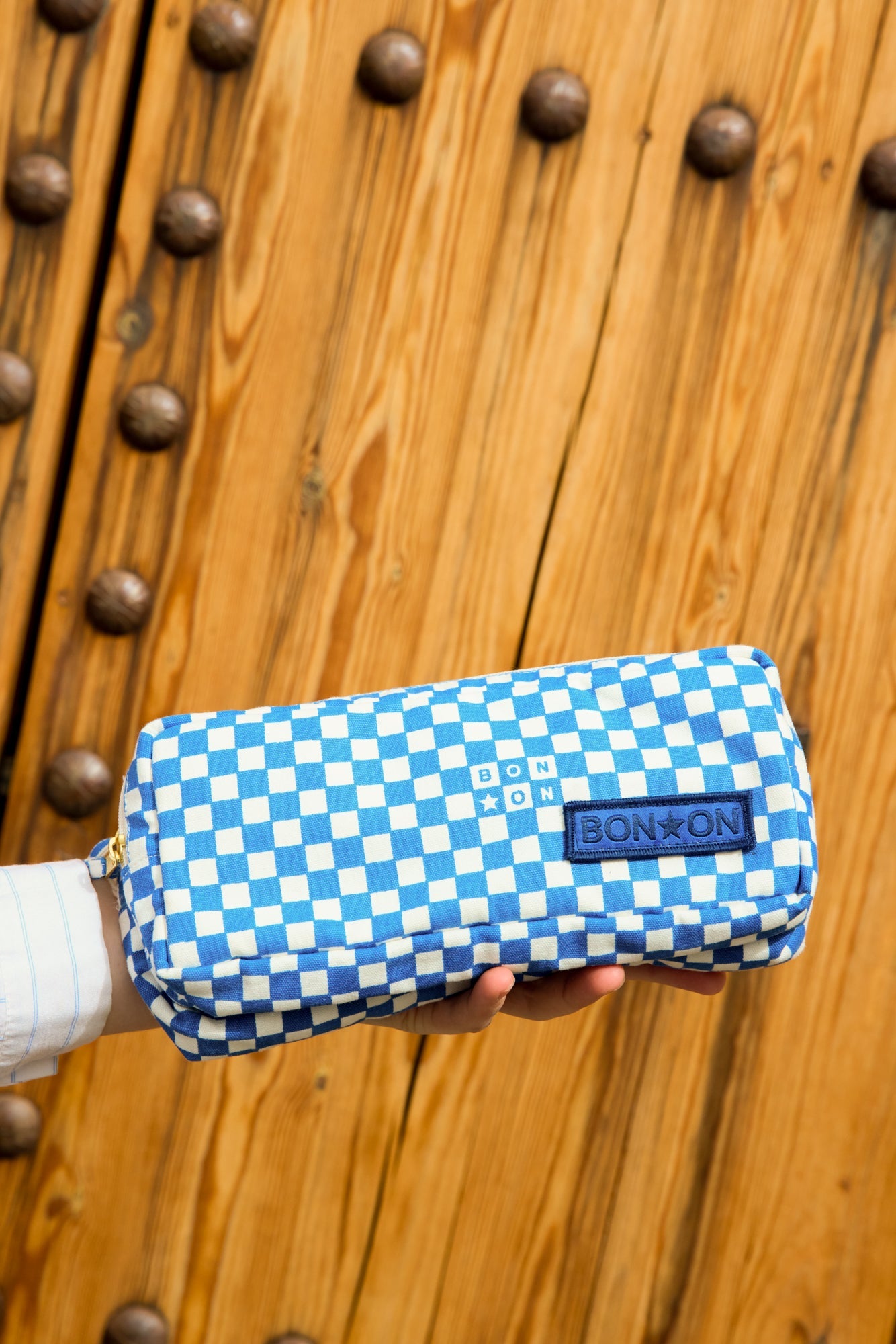 Trousse d'école Bonton Damier indigo