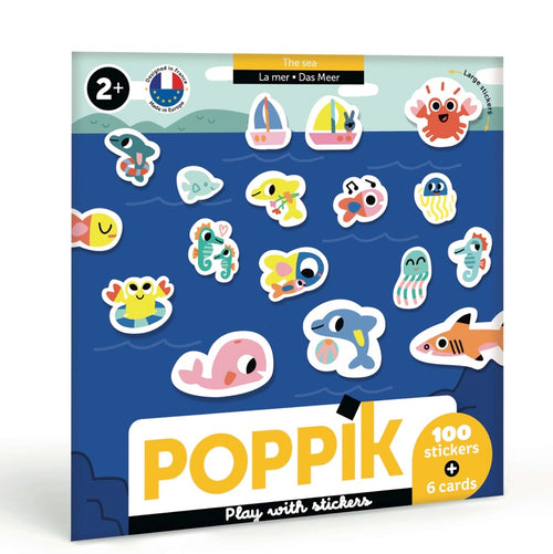 6 CARTES + 100 STICKERS ANIMAUX DE LA MER