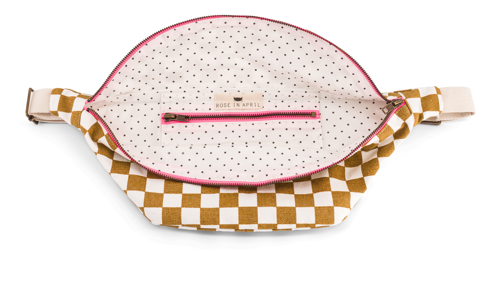 Caramel checkered fanny pack