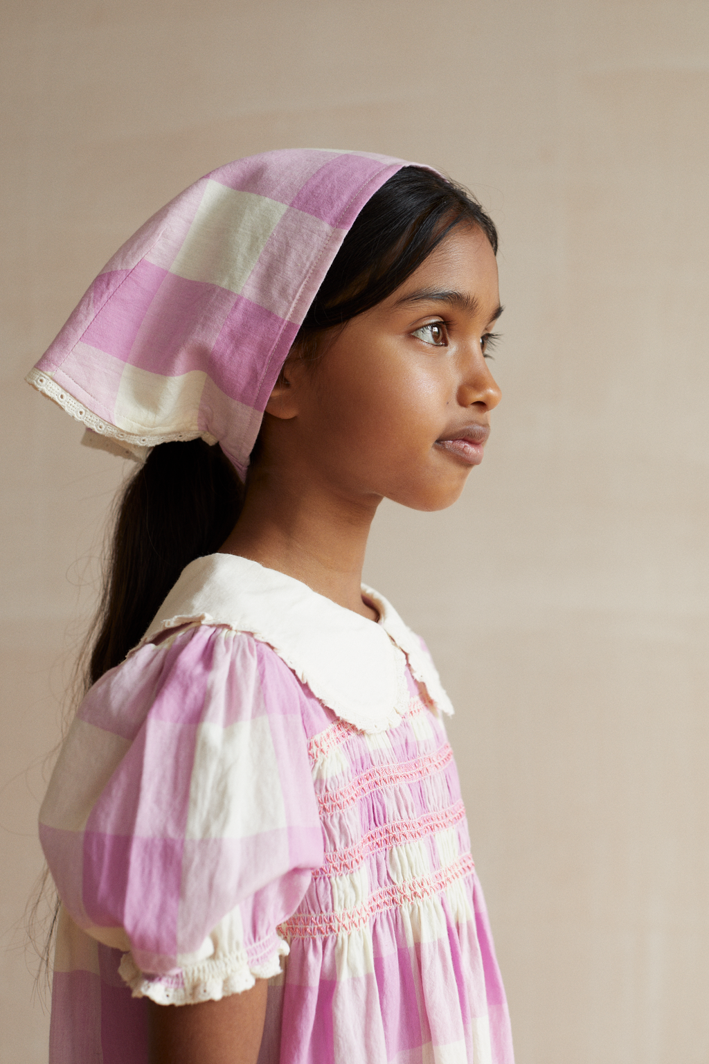 Fichu à carreaux – Fifi Check Lila