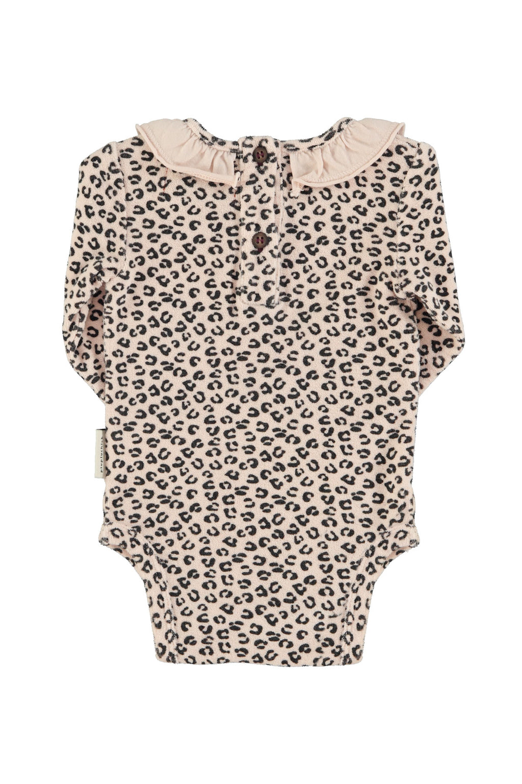 Baby Baby with long sleeves with collar - pale pink with animal print