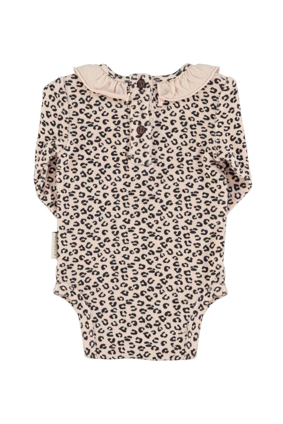 Baby Baby with long sleeves with collar - pale pink with animal print