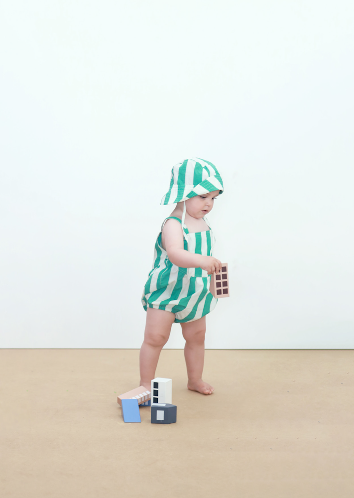 Body Bébé à Rayures Émeraude