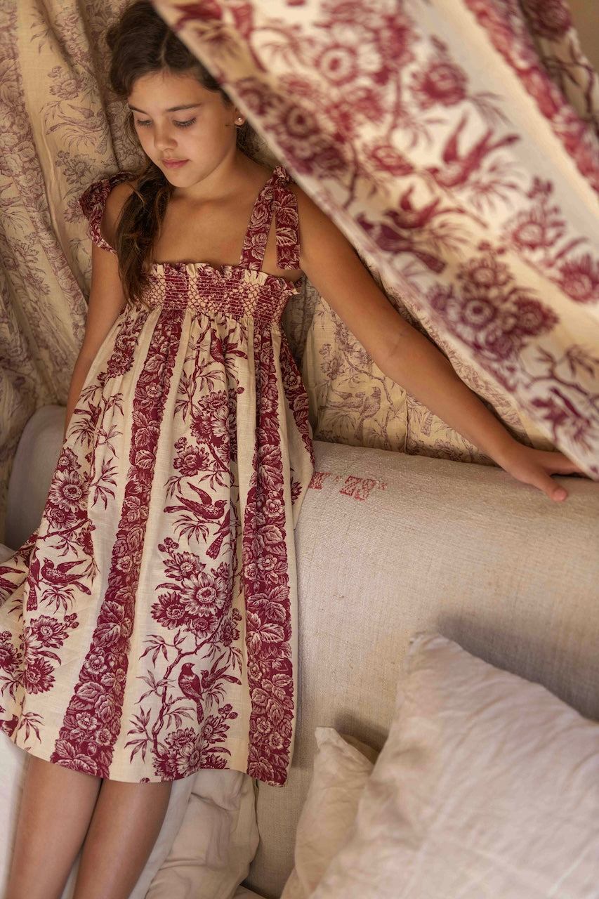 Robe Bird Print avec foulard