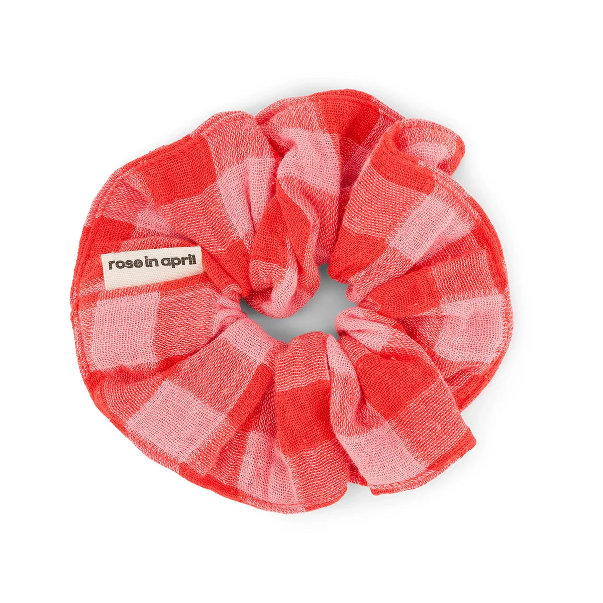 Pink and Red Gingham Scrunchie