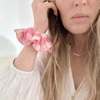 Pink gingham scrunchie