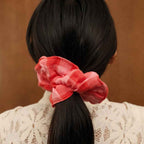 Pink and Red Gingham Scrunchie