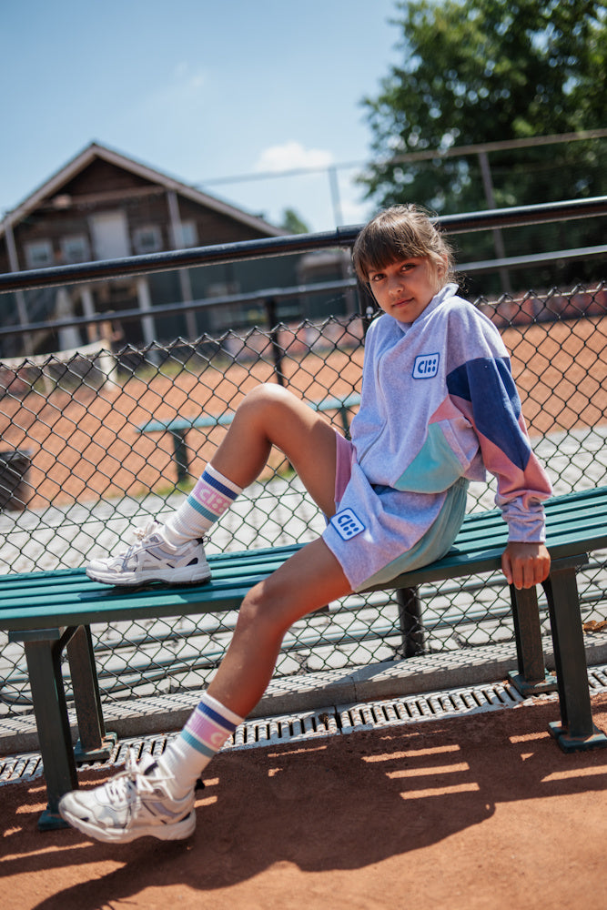 Colour Block Raw Edge Jogger Shorts