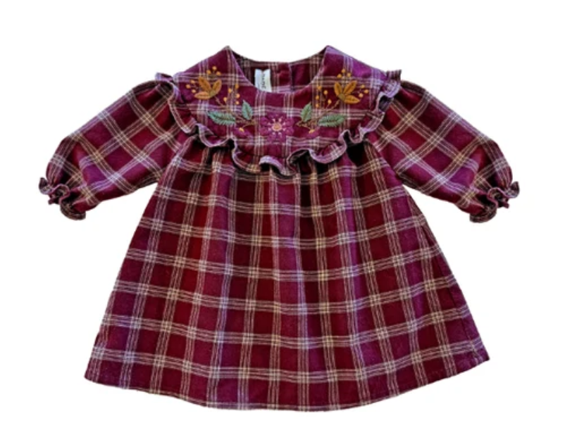 Robe bébé Nina à carreaux Violet