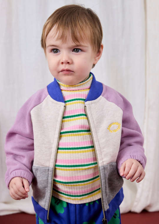 Tic Tac Toe color block zipped sweatshirt