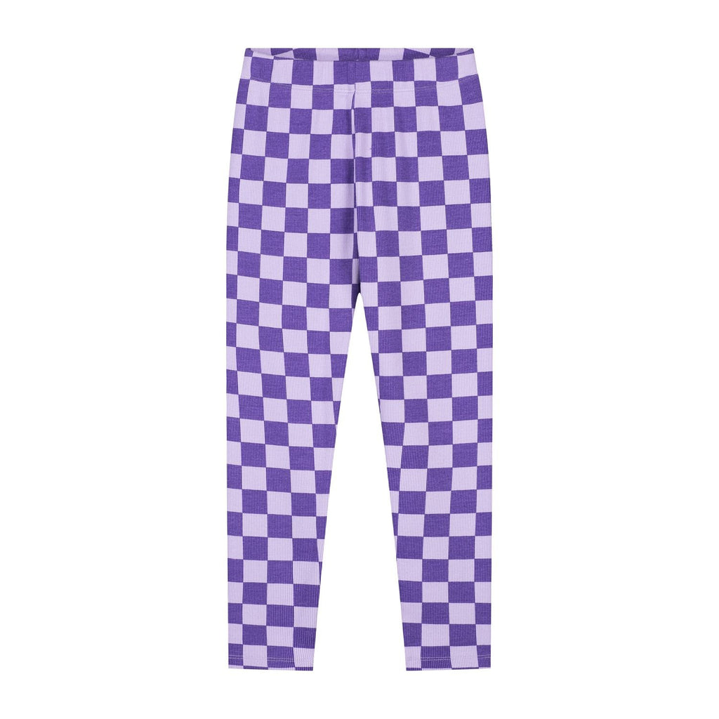 Legging enfant à carreaux Violet