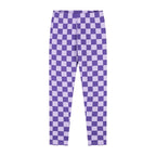 Legging enfant à carreaux Violet