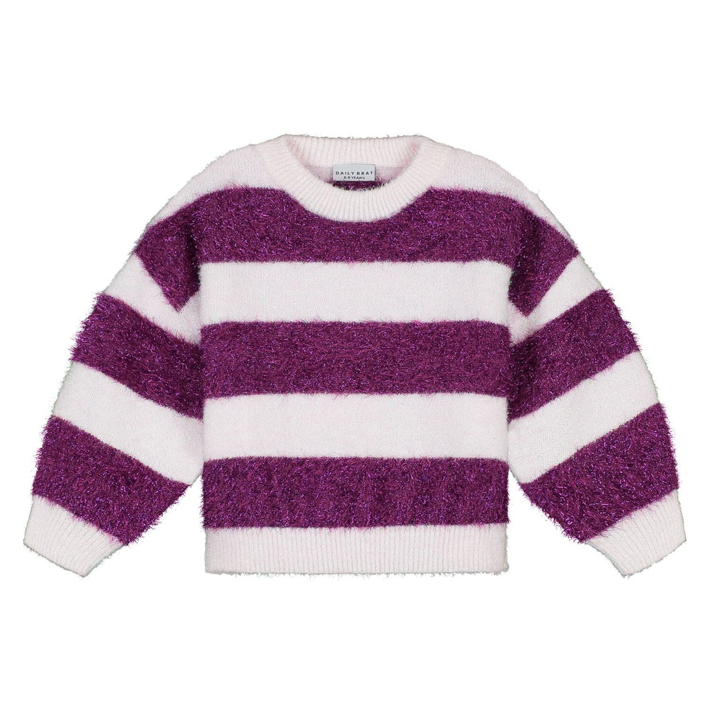 Pull enfant rayé pailleté