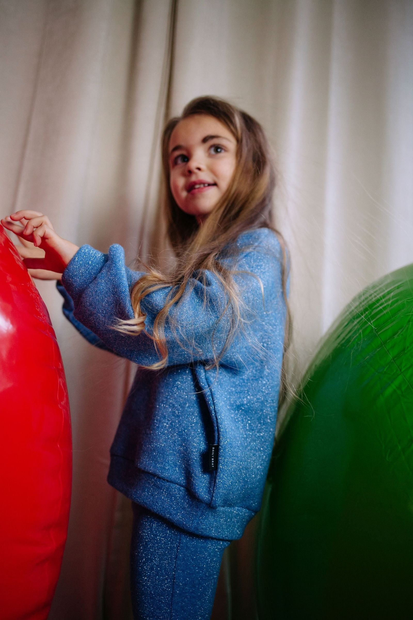 Poppy glitter children's sweatshirt 