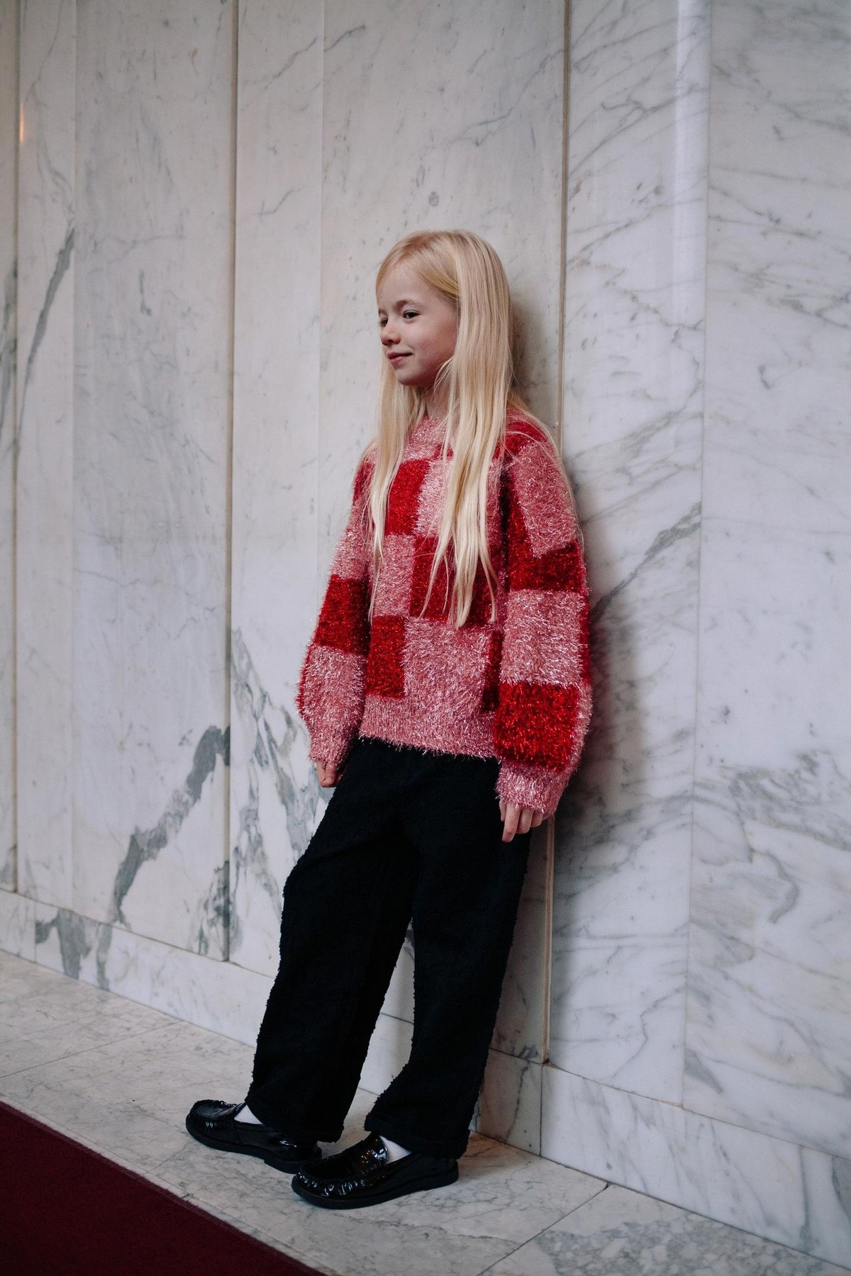 Pink Glitter Stripe Sweater