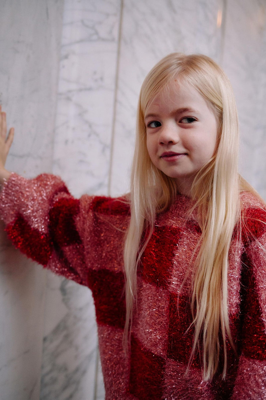 Pink Glitter Stripe Sweater