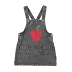 Robe Bretelles Noire Motif Pomme