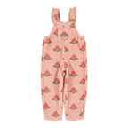 Salopette velours Rose Grandes Fleurs