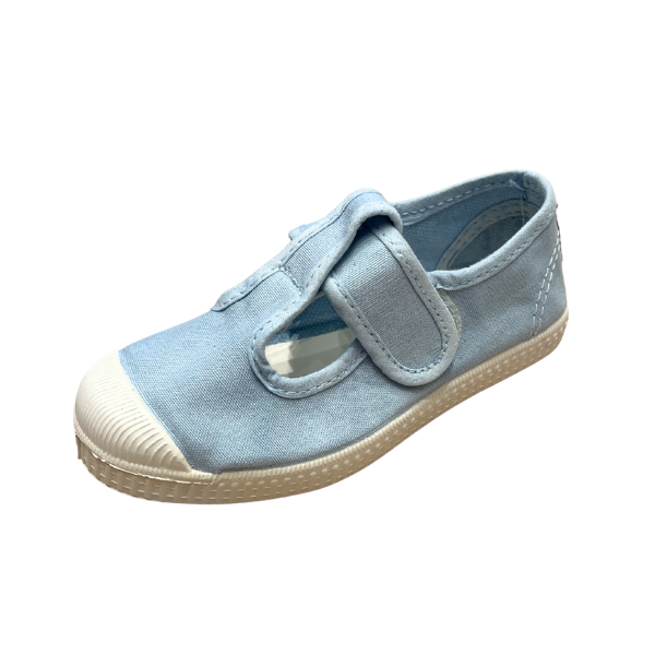 Blue T-Strap Velcro Sneakers