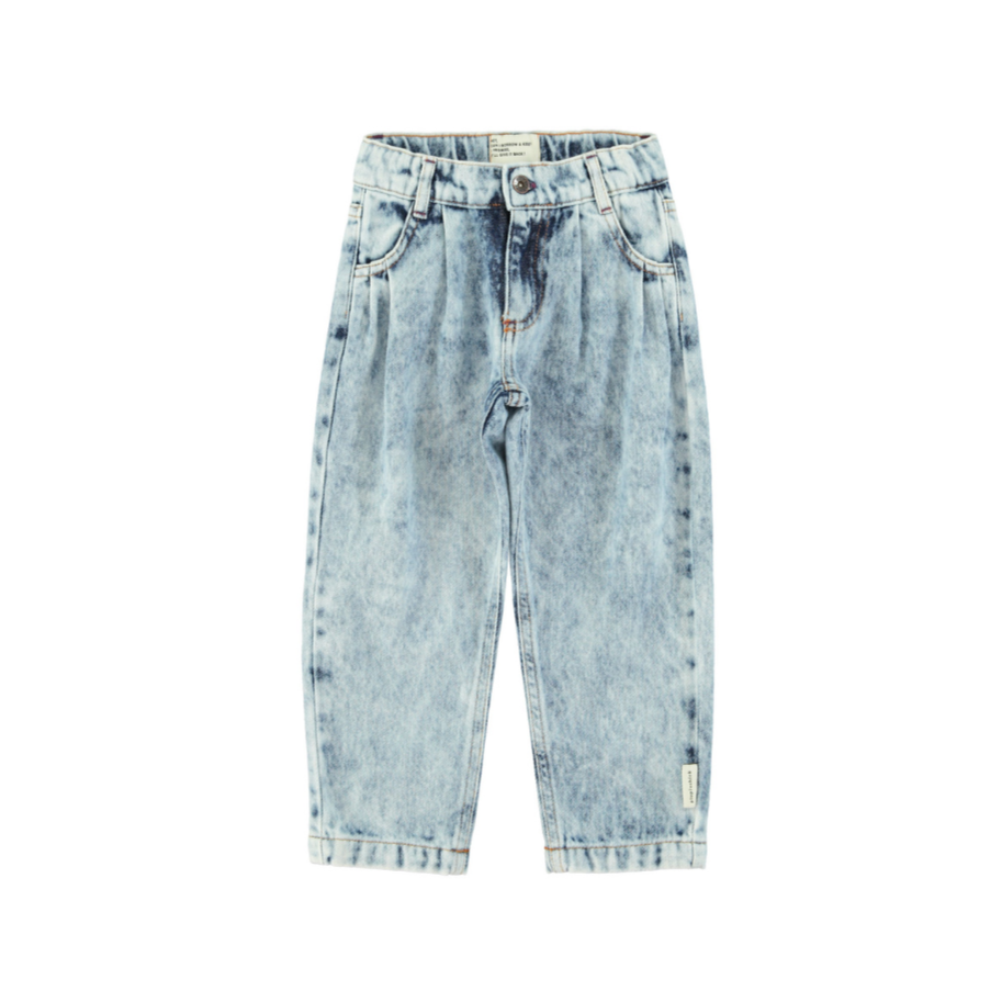 Jean Mom made in washed blue denim